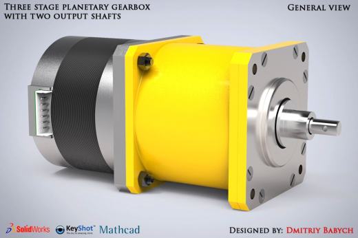 三级行星齿轮减速器三维建模图纸 solidworks设计 附STEP x_t格式缩略图